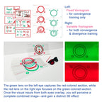 LAIDOLAILA Vision Training Convergence & Divergence Kit – 6 Red Green Variable Fusion Cards with Red Green Glasses, Pointer and Stand – Binocular Exercise & Stereopsis Practice for Home Use