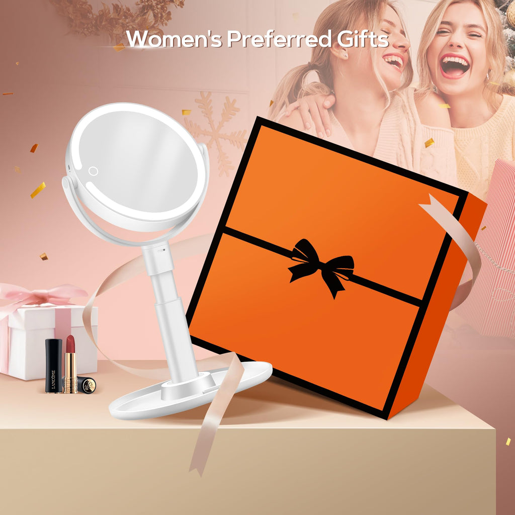 B Beauty Planet Makeup Mirror, Double-Sided Lighted Magnifying Mirror 30X