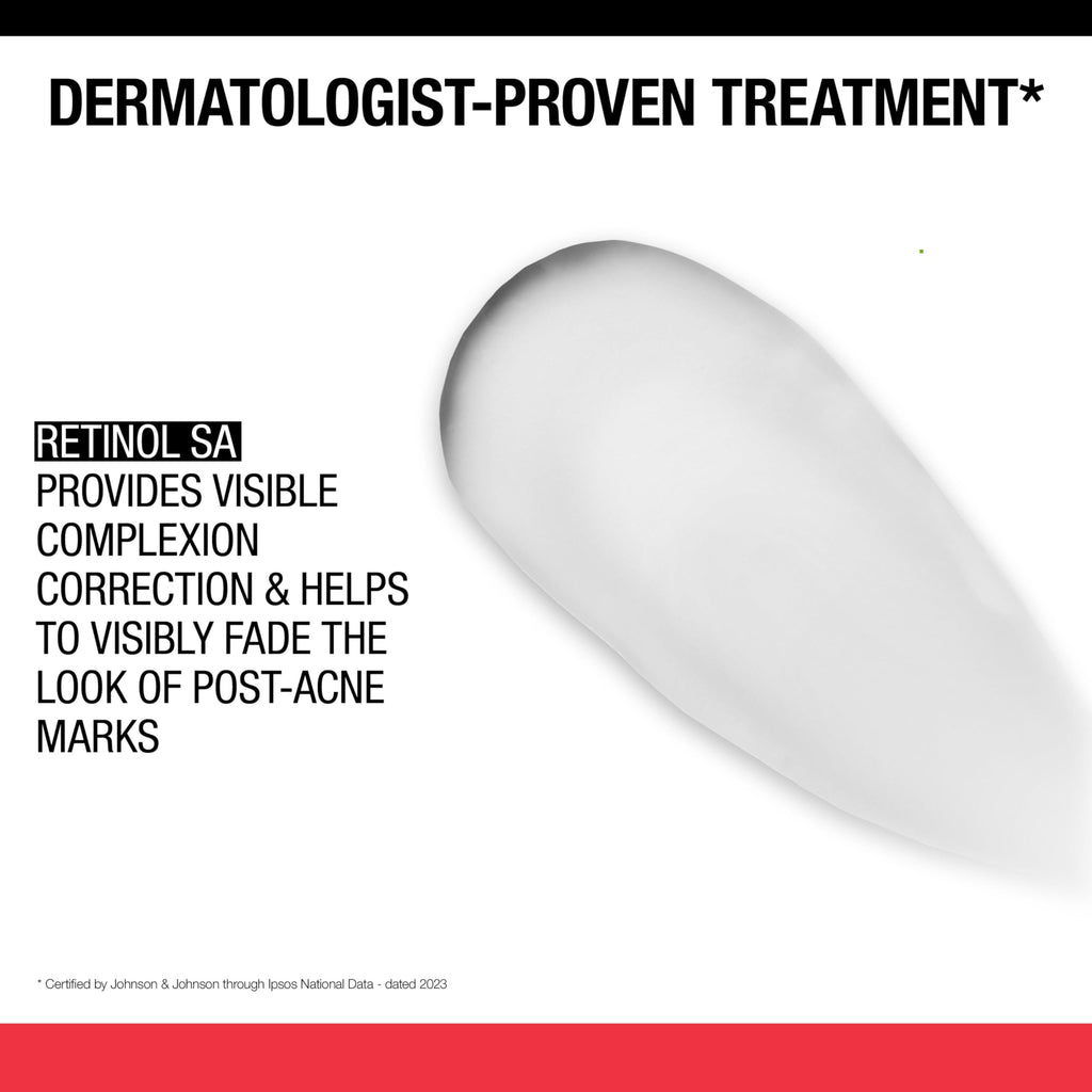 Neutrogena Retinol SA, Stubborn Marks PM Treatment, Face-Exfoliating Treatment to Help Reverse the Look of Post-Acne Marks & Uneven Skin Tone, Non-Comedogenic, PM Treatment, unscented, 1.0 Fl Oz