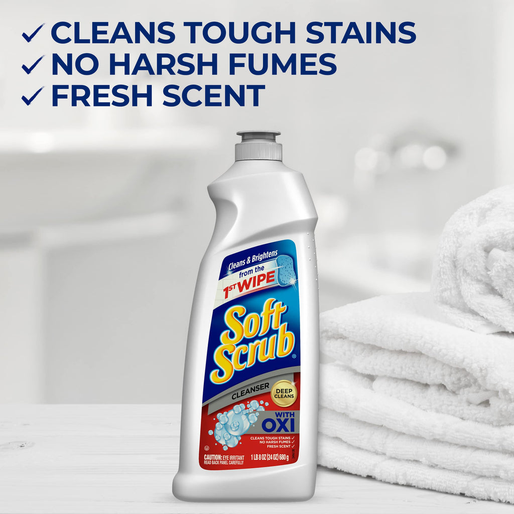 Soft Scrub Multi-Purpose Kitchen and Bathroom Cleanser with Oxi, 6 Count (Pack of 2)