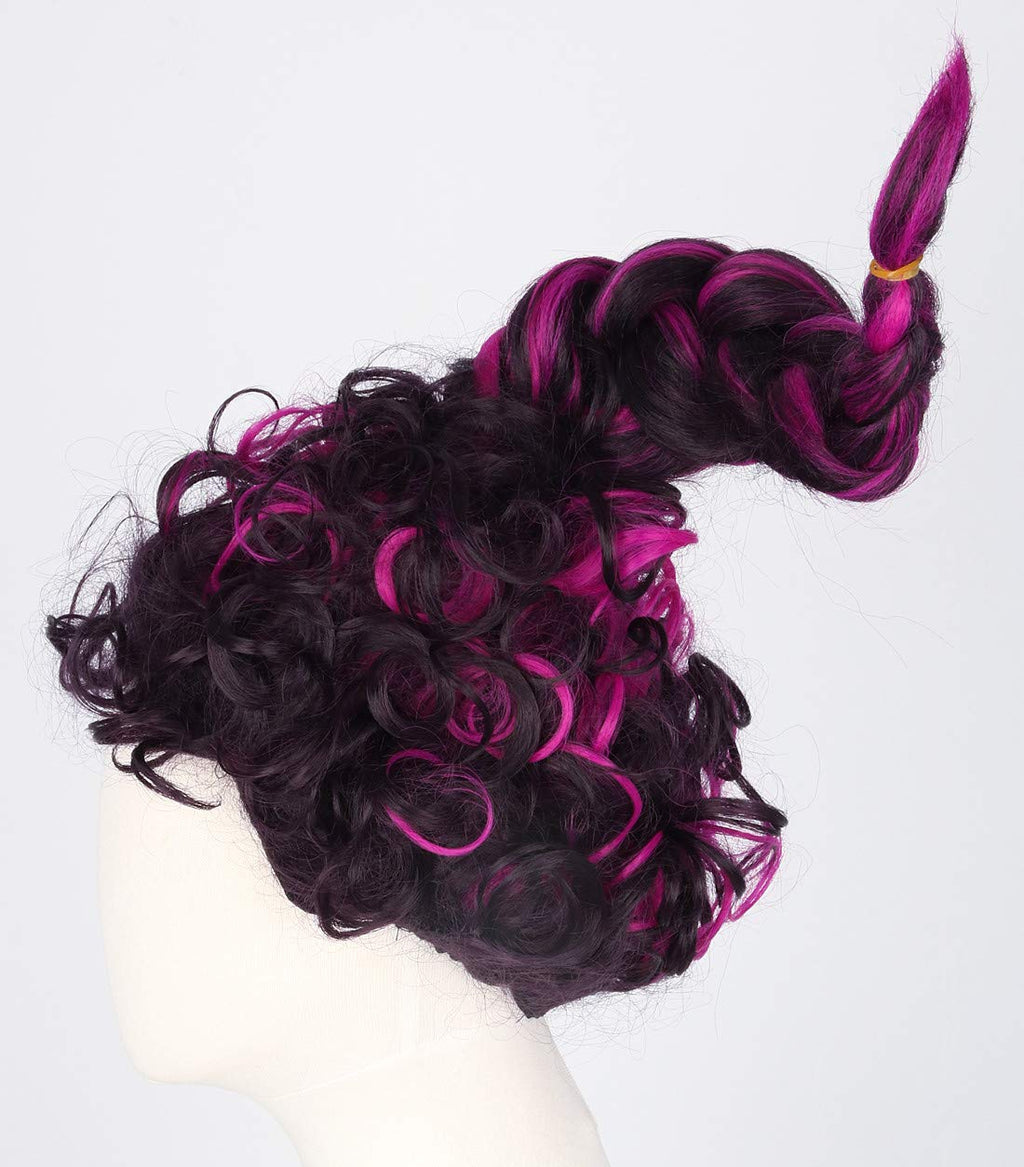 Topcosplay Women Wig Purple Mixed Red Halloween Costume Cosplay Wigs with Braid