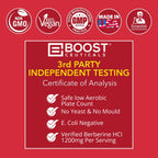 BoostCeuticals Berberine Supplement 1200mg (2 x 600mg) - Berberine HCl Vegan Capsules - Daily Wellness Support - Gluten Free Non GMO - 60 Capsules