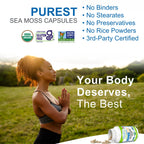 Power By Naturals Sea Moss Plus - USDA Certified Organic Wildcrafted Irish Seamoss, Bladderwrack & Burdock Root, Supplement for Immunity, 60Ct, 2 Pack