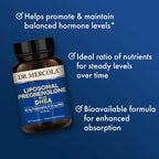 Dr. Mercola Liposomal Pregnenolone Plus DHEA, 30 Servings (30 Capsules), 50 mg Pregnenolone Per Serving, 10 mg DHEA Per Serving, Dietary Supplement, Non-GMO - 2 Pack
