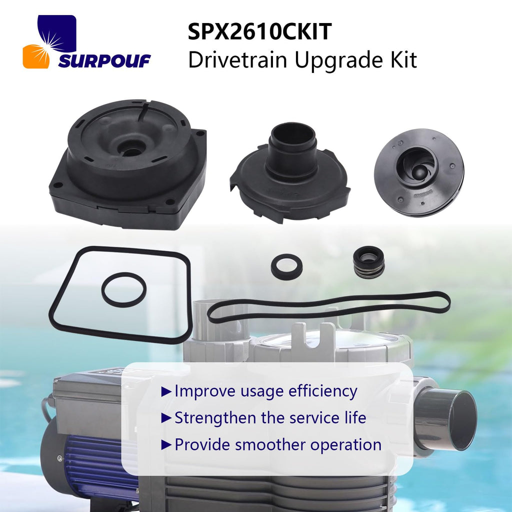 SPX2610CKIT Drivetrain Upgrade Kit Replacement for Hayward Super Pump 1600X, 1-1/2-HP – Restore Performance with Durable, Easy-to-Install Parts