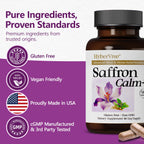 HyberVive Saffron Supplements with Ashwagandha & L-Theanine - 368.5MG - Mood Balance, Stress Relief & Mental Clarity – Cortisol Support for Women & Men, Made in USA, 90 Vegan Capsules