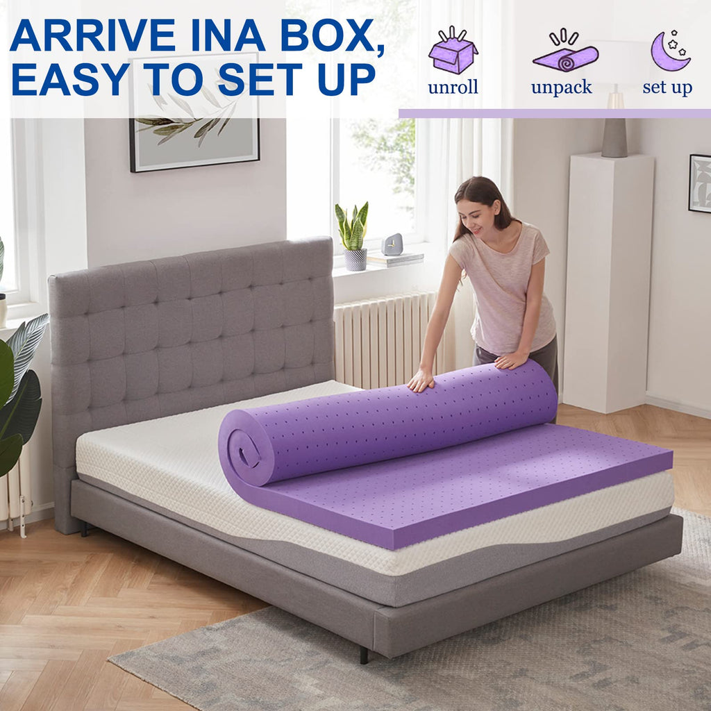 SINWEEK 2 Inch Gel Memory Foam Mattress Topper, Twin Size