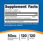 Nutricost Sulforaphane Glucosinolate (SGS) (120 Capsules) - 50 mg Broccoli Seed Extract Per Serving