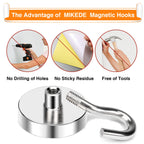 MIKEDE Magnetic Hooks 85Lbs Strong Neodymium Magnets with Hooks for Cruise
