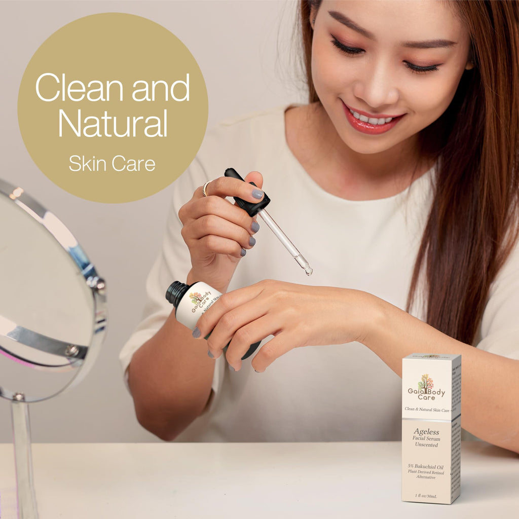 Gaia Body Care Bakuchiol Retinol Alternative - Bakuchiol Serum is an organic and all-natural, potent anti-aging serum for anti-wrinkle, skin firming, moisturizing and gentle