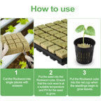 Reeooue 72 Sets Rockwool Cubes and Net Pots, 1.2 * 1.2 * 1.5 inch Rock Wool 72 Plugs & 72-Pack 2inch Net Cups for Hydroponics Growing Systemm, Garden Tower Supplies