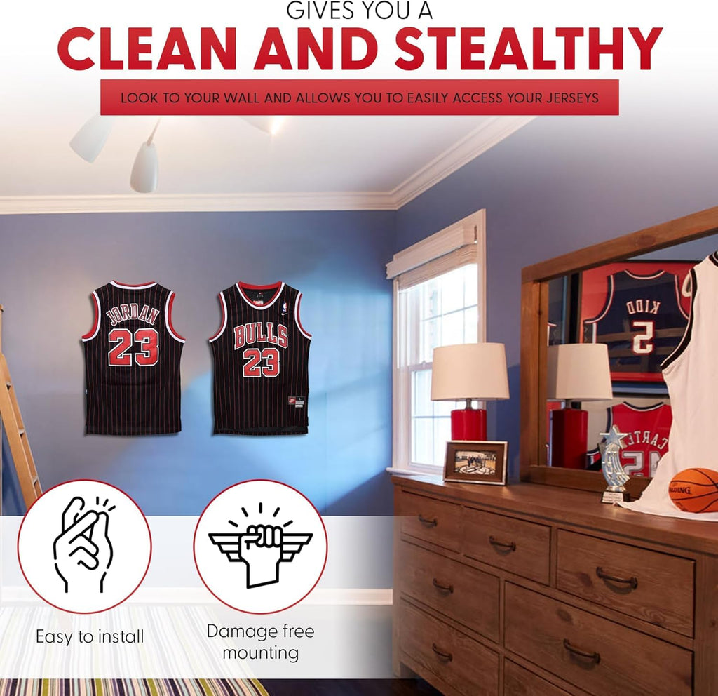 AVIVA Sports- Invisible Wall Jersey Hanger | Jersey Hanger for Wall Display | Great for Any Sports Jerseys | Sports Display (Single Pack)