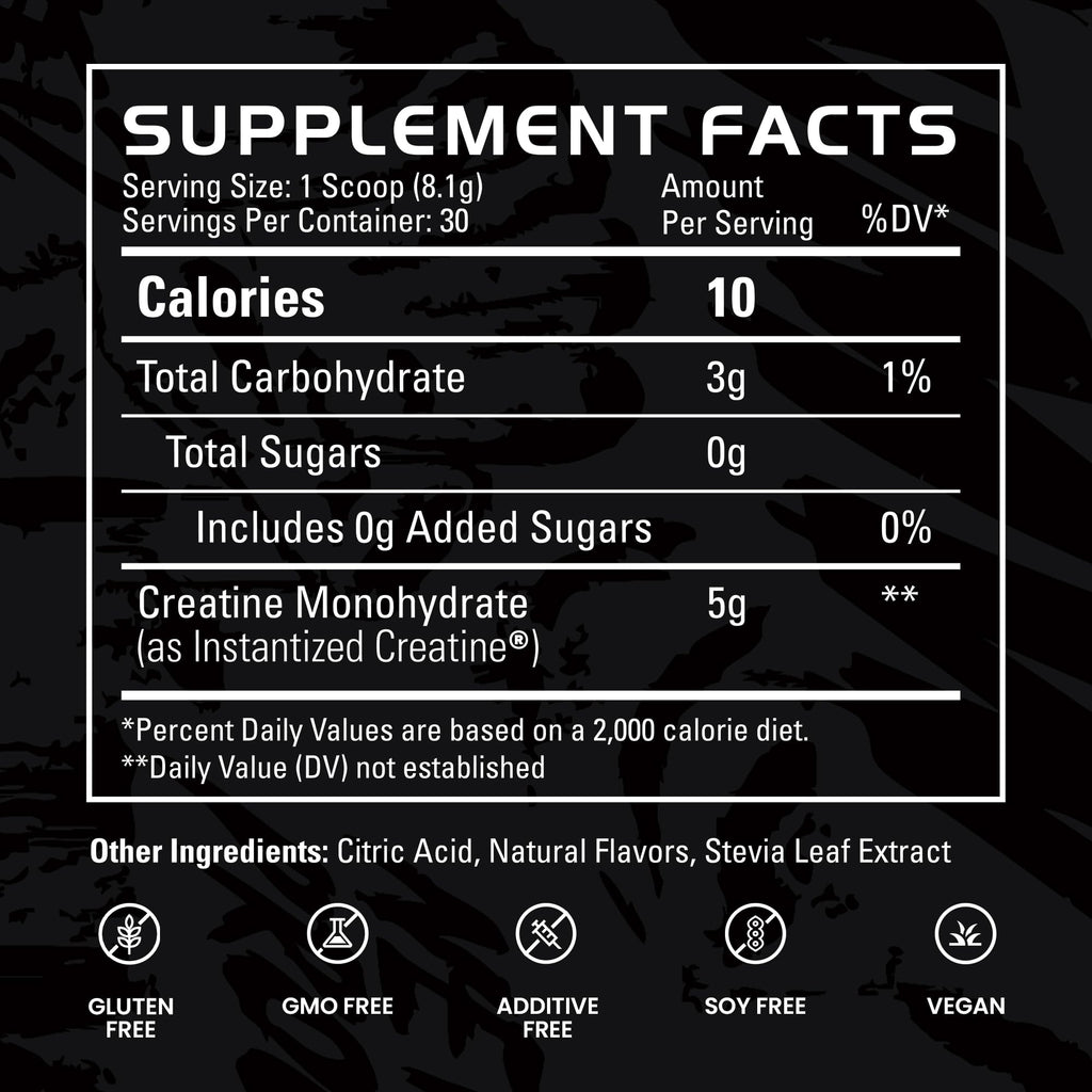 Gains in Bulk Instantized Creatine Monohydrate for Men & Women, Soluble Pre Workout Powder, Supports Muscle Building, Strength and Performance, Bodybuilding Supplements, Sour Raspberry, 30 Servings