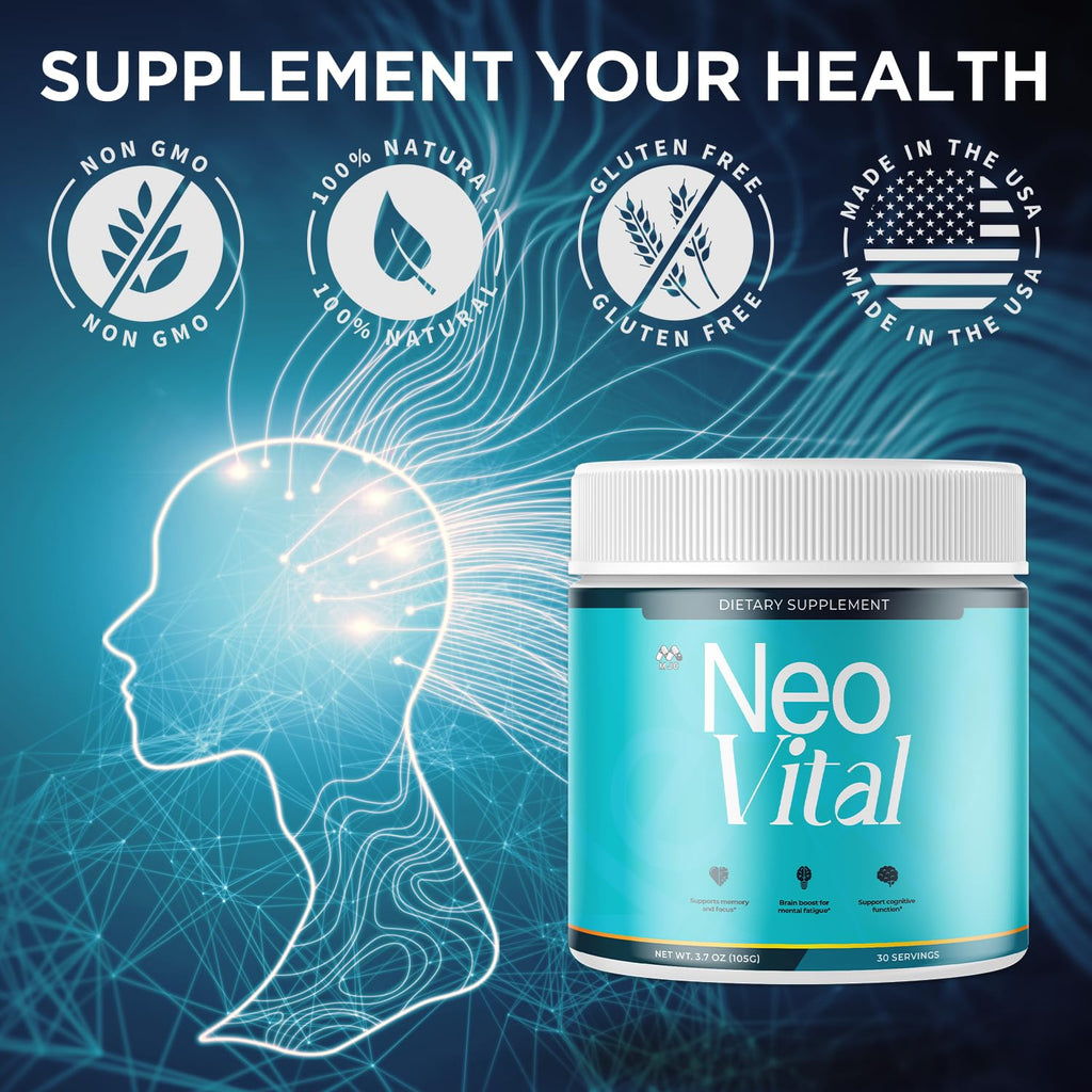 Neo Vital Powder, Official NeoVital Powder Mixture with All Natural Ingredients, Advanced Formula Health and Overall Wellness Support with Maximum Strength Healthy Lifestyle Multivitamin (30 Servings)