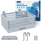 PAHTTO Poolside Storage Basket, Foldable Above Ground Pool Storage Basket for Pool Toys, Towels, Beverages, Poolside Organizer, Pool Accessories for Above Ground Swimming Pool (1 Pack- Gray)