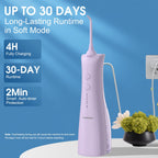 Leominor Water Dental Flosser - 5 Modes Cordless Oral Irrigator, IPX7 Waterproof, Rechargeable Teeth Cleaner Upgrade Datchable Tank Professional Flossing Cleaning Pick for Home Travel (Purple)