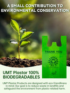 [100 per box] | Recyclable Compostable Reusable Biodegradable Plastic T-Shirt Bags | Grocery Shopping Bags | Green Eco Plastic Bags (100 per Pack) | T-Shirt Carryout Bags 100 count Restaurant Quality, Durable, Reusable and Econ Friendly | Measures 11. 5"