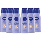 NIVEA Shea Nourish Body Lotion for Dry Skin with Hyaluronic Acid, Shea Butter and Deep Nourishing Serum, 48-Hour Body Moisturizer, 2.5 Fl Oz Bottle, Pack of 6