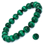 DAZCOLO Natural Gemstone Stretch Elastic Bracelet (Malachite)