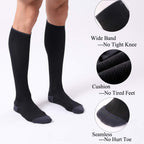 FITRELL 3 Pairs Compression Socks for Women and Men 20-30mmHg- Circulation and Muscle Support Socks for Travel, Running, Nurse, Knee High, Medical BLACK L/XL
