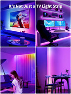 KANTUTOE LED Lights for TV, 23ft Backlights for 75-100in TV, RGB Backlight with Music Sync Bluetooth APP and Remote Control, USB Powered LED Strip for Bedroom Home Decor