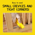 POLIWELL Micro Sander Kit 3.5” x 1” Mini Sander for Small Projects, Detail Handle Sanding Tools + Sandpaper 80 120 180 240 400 Grit for DIY Crafts Wood Finishing Tight Narrow Spaces Polishing, 50 PCS
