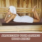 Tudomro Sauna Seat Cushion Mat, Waterproof & Heat Resistant Pad, High-Density Foam Heat Insulation Mat,Infrared Sauna Accessories, Steam Room, Shower Bench and Bathhouse(43 x 16 Inches,Brown)