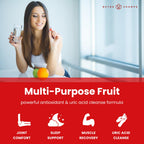 NutraChamps Tart Cherry Gummies - 3000mg Tart Cherry Extract with Celery Seed - Uric Acid Cleanse Supplement - Antioxidant, Joint Comfort, Flexibility, Immune Health, Sleep - 60 Vegan Gummies (2-Pack)