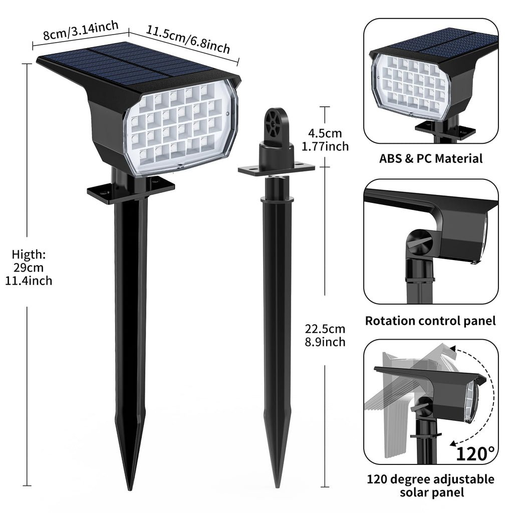 WENATY Solar Spot Lights Outdoor Color Changing, [7 Mode/6 Pack] Christmas Landscape Spotlights, Solar Lights Outdoor Waterproof, Solar Led Powered Flood Light for Outside Pathway Yard Garden Walkway