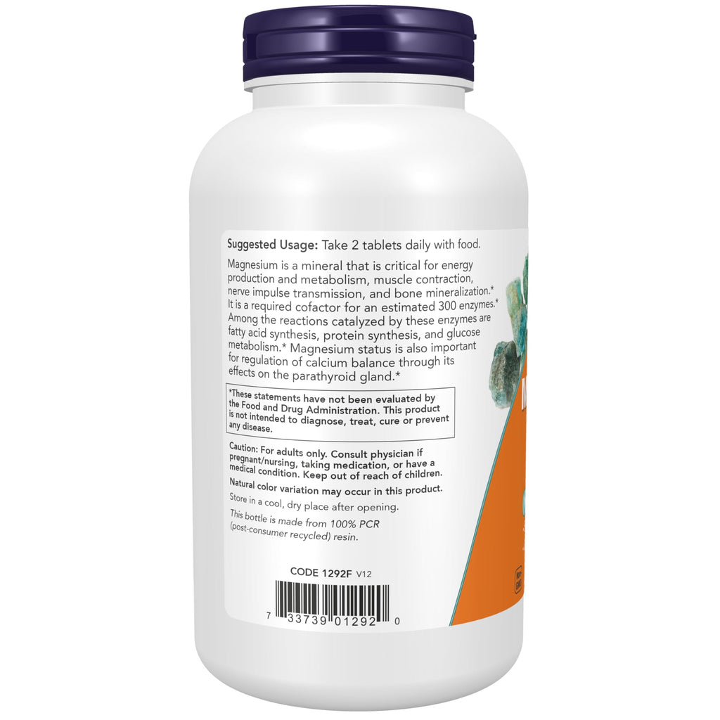 NOW Supplements, Magnesium Citrate 200 mg, Enzyme Function*, Nervous System Support*, 250 Count (Pack of 1)