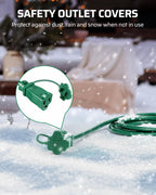 DEWENWILS 25FT Outdoor Extension Cord, Evenly Spaced 3 Outlets Plugs