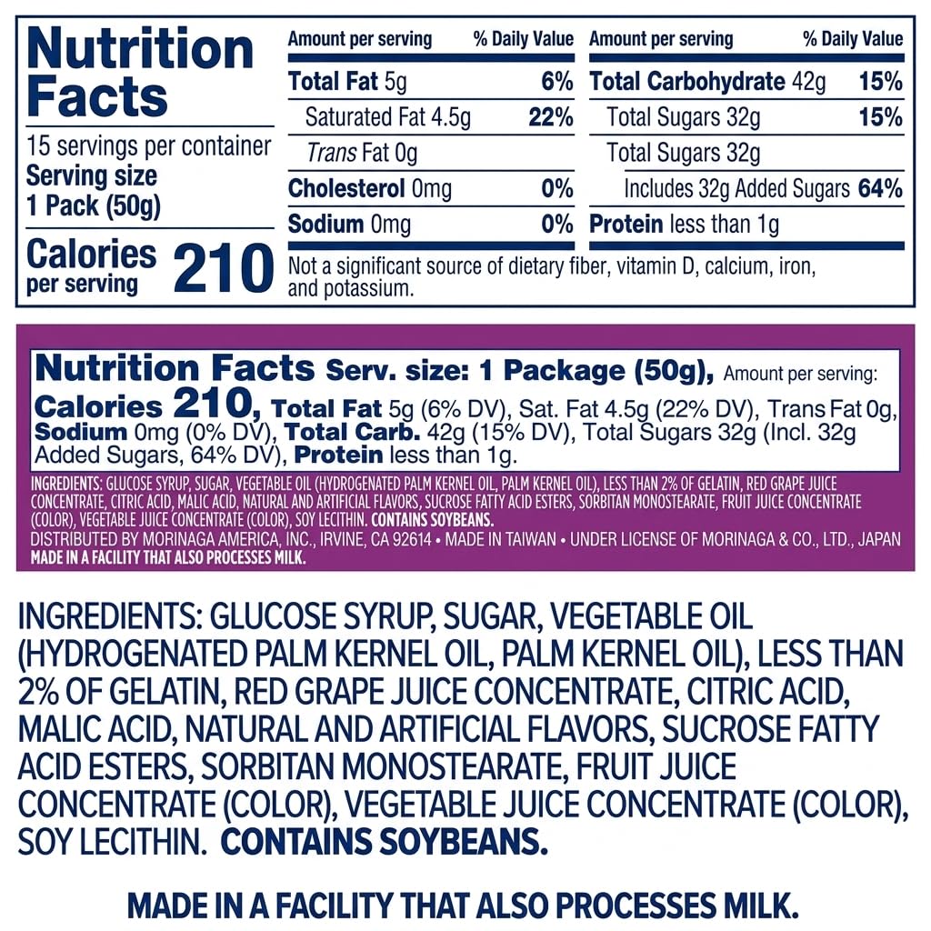 HI-CHEW Grape Sticks, 15-Pack, Unique Fun Soft & Chewy Taffy Candy, 1.76oz Each - Made with Immensely Juicy Fruity Flavors, Halloween Candy