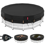 QH.HOME 20ft Round Pool Cover,[Ultimate Windproof & Tear-Resistant Fabric],Snug Fit with Patented Ratchet & Weight Rings,Solar Pool Cover for Above Ground Pools, Blocks Leaves &Waterproof