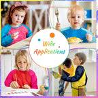 Bouiexye 6 Pack Kids Art Smocks Water-Resistant Toddler Paint Smocks Kids Painting Aprons with Long Sleeve 3 Pockets for Age 2-8 Years, Art Craft, Painting, Baking, Cooking (6 Colors)