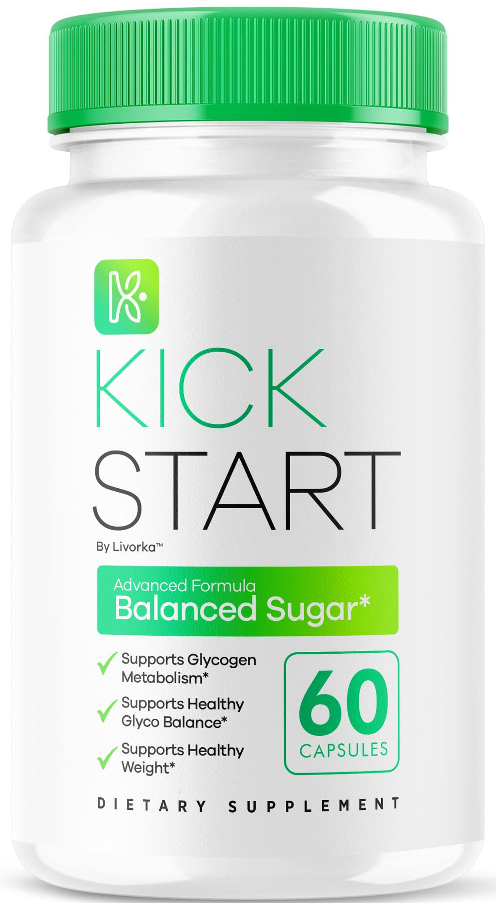 Kick Start Glyco Optimizer Capsules, Kick Start Glycol Supplement Support Pills Premium - All Natural Advanced Formula, Kick Start Vitamin, 60 Capsules for 1 Month