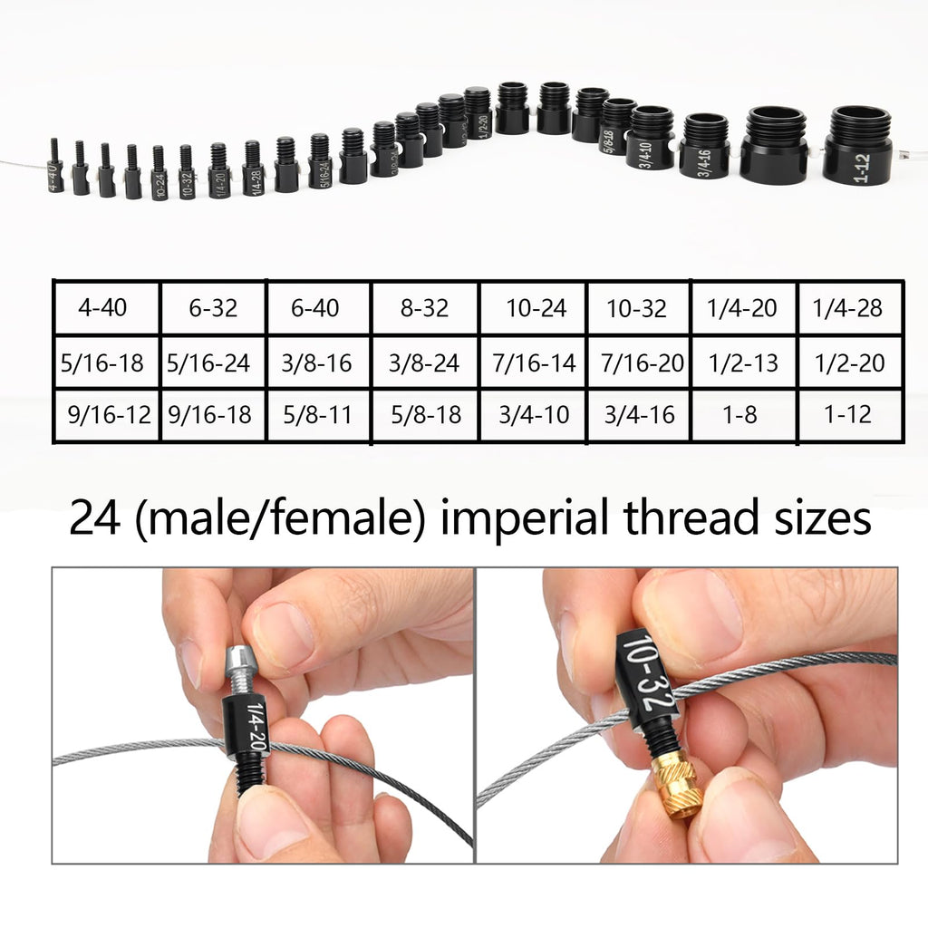 Nut and Bolt Thread Checker 45 Male/Female Thread Gauges (24 SAE/Inch & 21 Metric) Nut and Bolt Thread Size Checker Thread Identifier Gauges for Quickly Identify and Verify