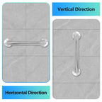 Rackickyer Shower Grab Bar, 2 Pack 12 Inch Brushed Nickel Bathroom Safety Bar, 1.25" Diameter 304 Stainless Steel Grab Bars for Bathtubs and Showers, Handicap Shower Grab Bar for Seniors Elderly