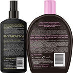b.tan Tanning Oil & UV Tan Bed Lotion Kit | Best Dark Sun Tanner Bundle - Fast, Tinted, Indoor Outdoor Browning Accelerator Cream & Dark Bronzing Spray, Body Tan Extender, No Suntan Protection