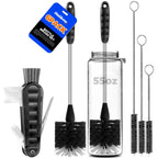 Holikme 6 Pack Bottle Brush 14" Stainless Steel Straw Cleaner Brush,Black