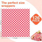 Ninsula Deli Paper Sheets 126P, 11.5x11.5 In Checkered Sandwich Paper Wraps, 6 Colors Basket Liners For Food Serving, Grease Resistant Burger Wrappers for BBQ, Picnic, Party(Colorful)