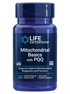 Life Extension Mitochondrial Basics with PQQ, L-Taurine, R-lipoic Acid, foundational Supplement for Cellular Energy Production, Brain and Heart Health, Gluten-Free, Non-GMO, Vegetarian, 30 Capsules