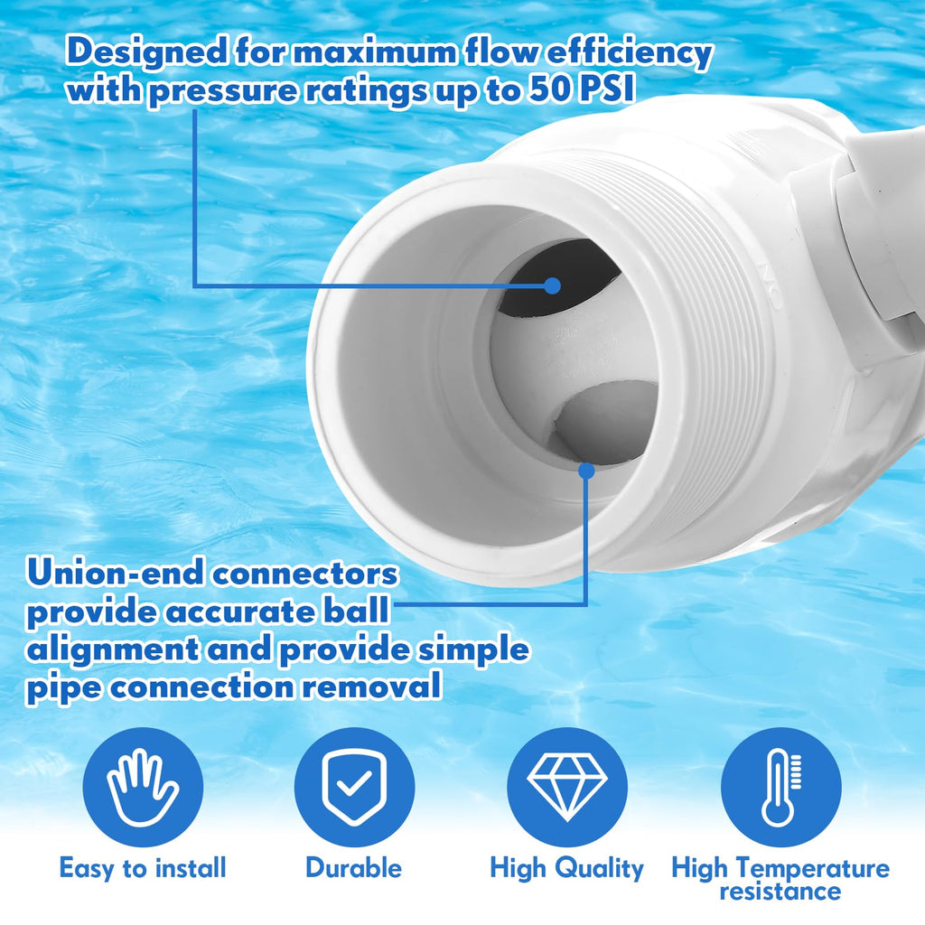 JellyArch 4 Pcs 2 Way Ball Valve Compatible with Hayward SP0729 and Replacement Universal Combo Hose Adapter Compatible with Hayward SPX1091Z7 or SPX1091Z4 for Ground Pool Pump Skimmer