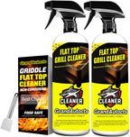 GrandAutocts Flat Top Grill Cleaner Kit， Grill & Griddle Cleaner - Non-Toxic Food Safe & Non-Caustic Formula, Removes Burnt-On Grease/Carbon (2 Pcs + Cleaning Tools)