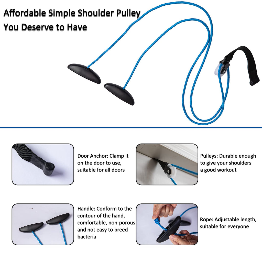 Shoulder Pulley Over The Door Physical Therapy System, Exercise Pulley for Physical Therapy, Alleviate Shoulder Pain and Facilitate Recovery from Surgery (10PCS-Blue)