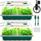 Ryscam Seed Starter Tray with Grow Light, 96-Cell Seed Starter Kit, Seedling Starter Trays with Humidity Domes, Automatic Timer, Adjustable Light Indoor Gardening Plant Germination Trays