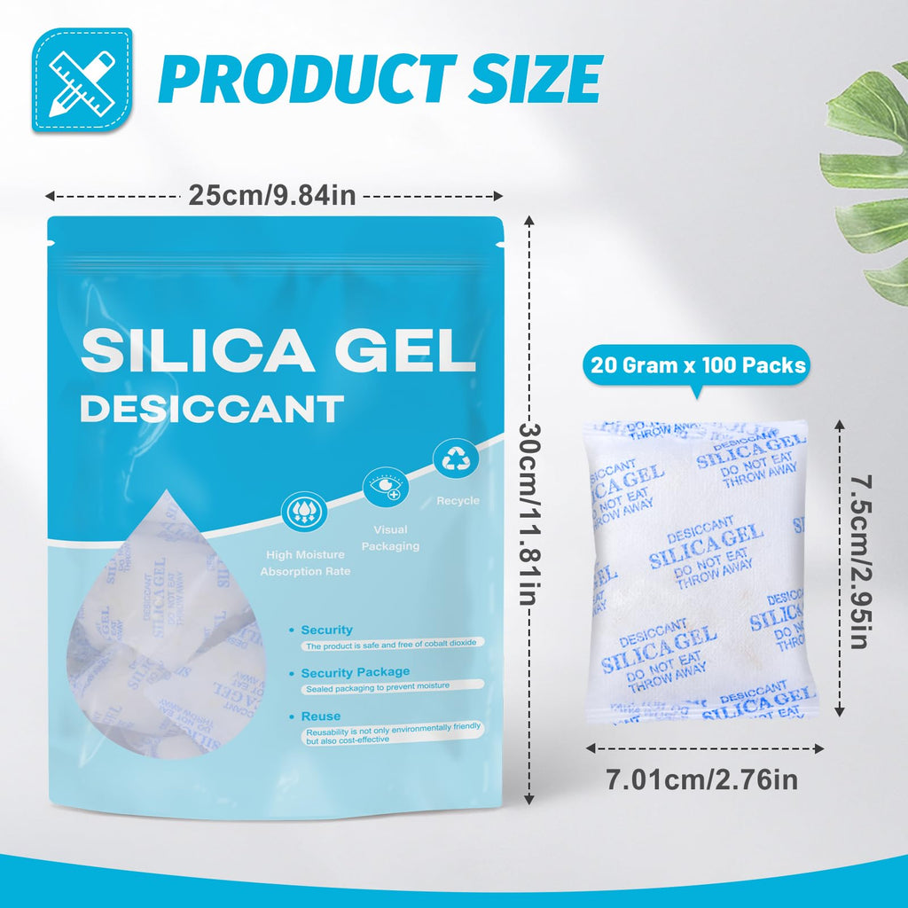 VOISEN 20 Gram 100 Pcs Color-Indicating Silica Gel Packets