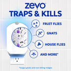 Zevo Flying Insect Trap Official Refill Cartridges - Fits Zevo Trap and MAX Indoor Fly Trap, Trap+Lock Technology Fly Trap Refill for Gnats, House Flies & Fruit Flies (8 Official Refill Cartridges)