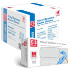 Basic Medical Synmax Vinyl Exam Gloves - Latex-Free & Powder-Free - Medium, BMPF-3002(Case of 1,000) Blue