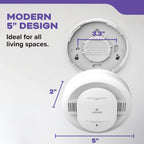 Kidde Smoke and Carbon Monoxide Detector, AA Battery Powered, with Voice Alerts, LED Status Lights, 85 dB Alarm, 5 inches, 30CUDR-V, 1 Pack