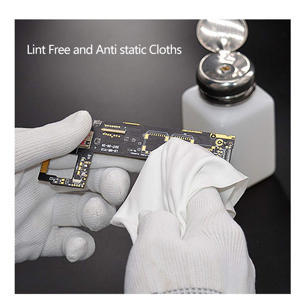 AAWipes Cleanroom Cloth Wipes 9"x9" (Bag of 150 Pcs) Double Knit 100% Polyester Wipers Lint Free Cloths with Ultra-fine Filaments, Laser Sealed Edge, Class 100 Cloths, Ultra-soft Wipes CP14009